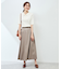 シンセティックレザーフレアロングスカート