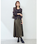 シンセティックレザーフレアロングスカート