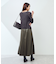 シンセティックレザーフレアロングスカート