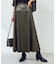 シンセティックレザーフレアロングスカート
