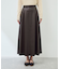 シンセティックレザーフレアロングスカート