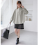 バンドカラーラウンドヘムストライプシャツ/セットアップ対応