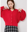 ふわふわショートカーディガン(パールボタン)/イージーケア・リンクコーデ