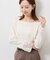 袖レースカットトップス