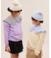 【KIDS/キッズ】ギンガムチェック付け襟裏毛トップス