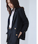【WEB限定】レディハンサムシリーズ ウールライク金ボタンミドル丈ジャケット(総裏地)