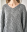 ゆるケーブル編みVネックニット