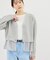異素材ドッキングニットカーディガン/イージーケア