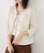 透かし編み金釦カットカーディガン
