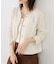 透かし編み金釦カットカーディガン