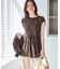 シャーベットニット 刺繍シアーペプラムニット/UVケア・接触冷感