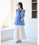 シャーベットニット 刺繍シアーペプラムニット/UVケア・接触冷感