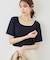 前後2WAY配色テレコリボンディテールトップス