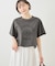 カレッジロゴプリントフレアスリーブピグメントTシャツ/リンクコーデ