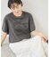 カレッジロゴプリントフレアスリーブピグメントTシャツ/リンクコーデ
