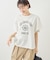 カレッジロゴプリントフレアスリーブピグメントTシャツ/リンクコーデ