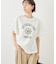カレッジロゴプリントフレアスリーブピグメントTシャツ/リンクコーデ
