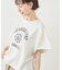 カレッジロゴプリントフレアスリーブピグメントTシャツ/リンクコーデ