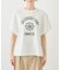カレッジロゴプリントフレアスリーブピグメントTシャツ/リンクコーデ