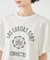 カレッジロゴプリントフレアスリーブピグメントTシャツ/リンクコーデ