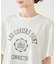 カレッジロゴプリントフレアスリーブピグメントTシャツ/リンクコーデ