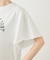 カレッジロゴプリントフレアスリーブピグメントTシャツ/リンクコーデ