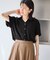 カットジョーゼットスキッパーブラウス/UVケア・接触冷感・防シワ