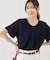 フロントタックタイハーフスリーブブラウス