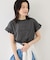 フリルスリーブロゴTシャツ/接触冷感・汗染み防止