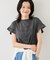 フリルスリーブロゴTシャツ/接触冷感・汗染み防止