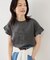 フリルスリーブロゴTシャツ/接触冷感・汗染み防止