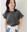 フリルスリーブロゴTシャツ/接触冷感・汗染み防止