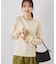 アンチピリングレイヤード風クルーネックニット/リンクコーデ