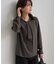 【WEB限定サイズ】メタルパーツフロントフリルタイロングスリーブブラウス/通勤・お仕事