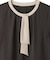 【WEB限定】ジョーゼット配色ボウタイブラウス/通勤・お仕事