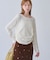 サイドギャザーリボン シャギーニットソー