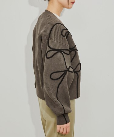 サステナブル・洗える】ラインニットカーディガン｜アダムエロペの通販  