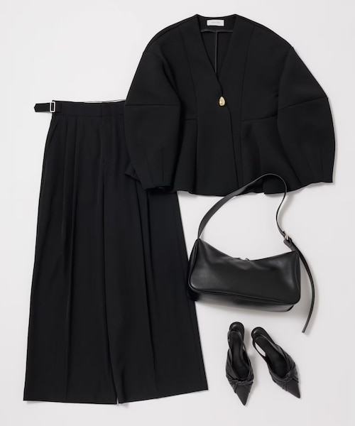 洗える】エッグブローチ付きペプラムカーディガン｜アダムエロペの通販