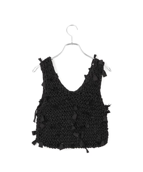 ADAM ET ROPE' 黒 テープヤーンベスト アダムエロペ 美品 テープヤーンベスト（ベスト）｜ADAM ET ROPE'（アダムエロペ