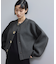 【WEB限定】・【サステナブル】セレクトネックウェーブボタンカーディガン
