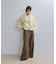 【WEB限定】・【サステナブル】セレクトネックウェーブボタンカーディガン