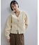 【WEB限定】・【サステナブル】セレクトネックウェーブボタンカーディガン