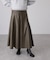 シンセティックレザーフレアスカート