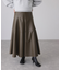 シンセティックレザーフレアスカート