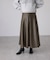 シンセティックレザーフレアスカート