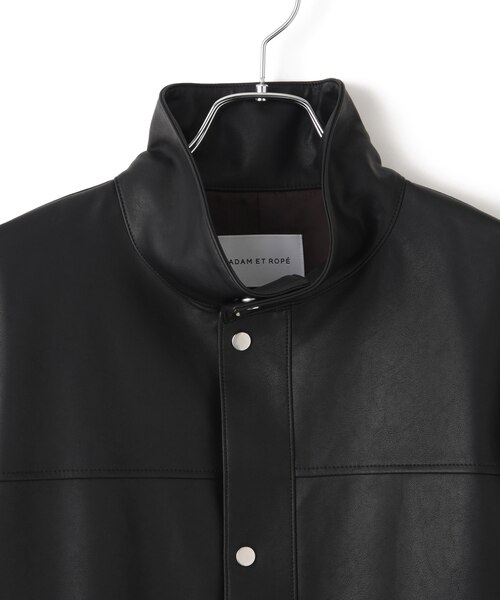 シンセティックレザースタンドネックブルゾン｜アダムエロペの通販