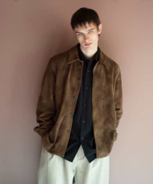 ヴィンテージ加工 ゴート スエード シャツ｜アダムエロペの通販｜&mall