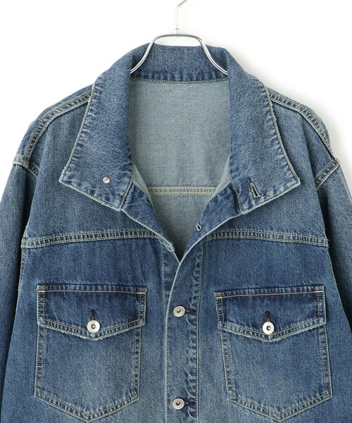 WEB限定】スタンドネックデニムジャケット｜アダムエロペの通販｜&mall