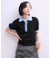【WEB限定】ハーフスリーブバイカラーポロニット