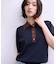 【WEB限定】ハーフスリーブバイカラーポロニット
